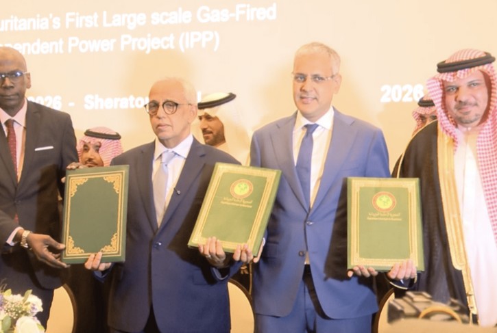 Signature d’un accord entre la Mauritanie et ACWA Power pour le développement d’une centrale au gaz à N’diago pour une durée de 25 ans